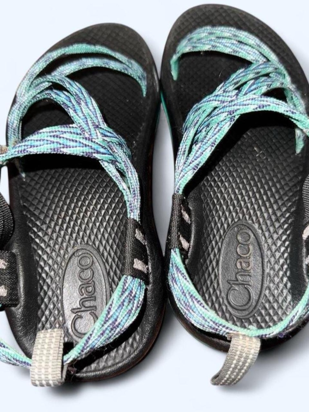 Chaco ZX/2 Sandals in Black with teal & blue Straps